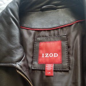 Men's brown leather jacket.